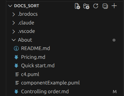 Sort explorer screen